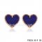 Fake Van Cleef & Arpels Sweet Alhambra Heart Earrings Pink Gold,Lapis Lazuli